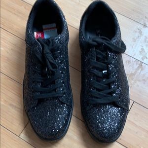 International Concepts black sparkle sneakers